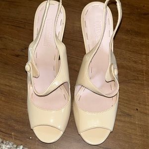 Cream snakeskin heels